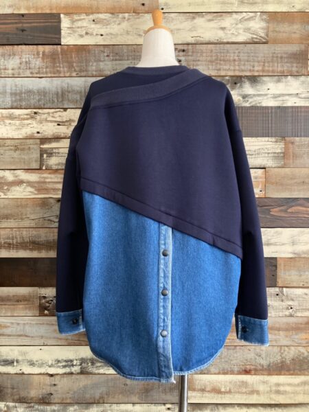 REMAKE  DENIM  COMBINATION  PULLOVER/バック/AULA  AILA