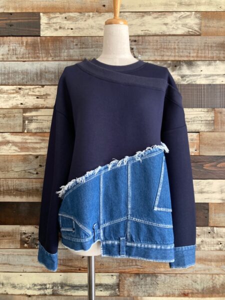 REMAKE  DENIM  COMBINATION  PULLOVER/着用/AULA  AILA