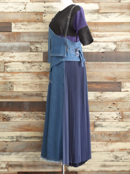 SIDE  TULLE  PLEATED  DENIM JUMPER  SKIRT/AULA AILA(アウラアイラ)/着用
