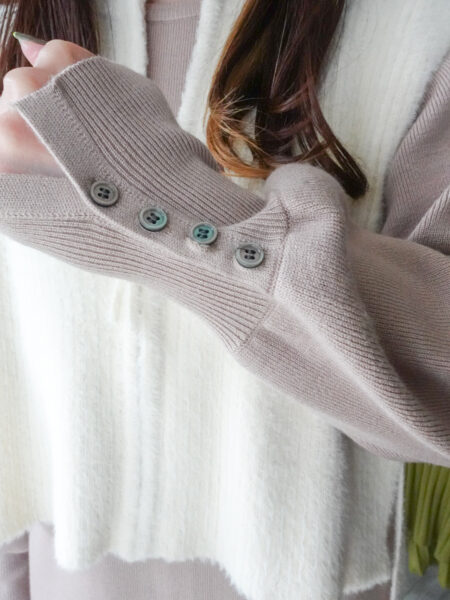 【2点SET】ZIPベストセットニットワンピース／YECCA VECCA（イエッカヴェッカ）袖アップ