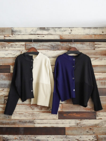 2WAYバイカラーニットカーディガン／OSMOSIS (オズモーシス)