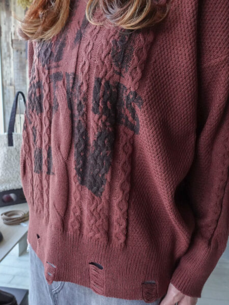 ダメージデザインニットプルオーバー