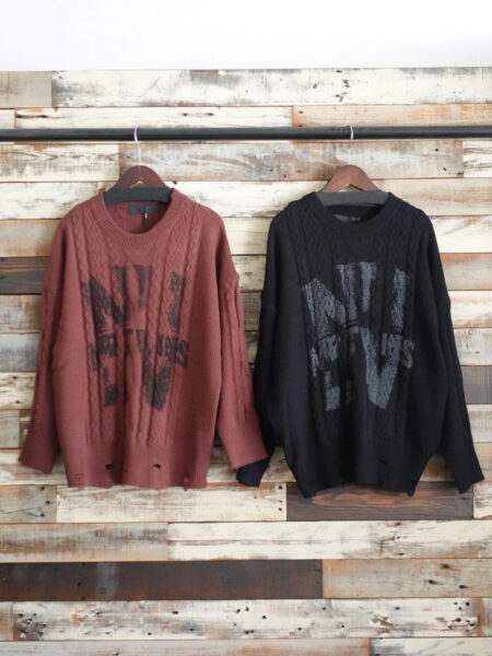 ダメージデザインニットプルオーバー