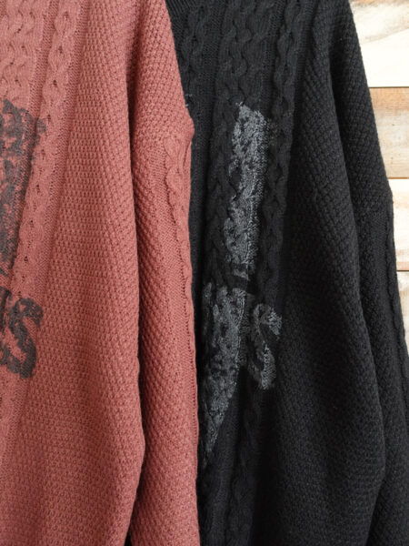 ダメージデザインニットプルオーバー／アップ