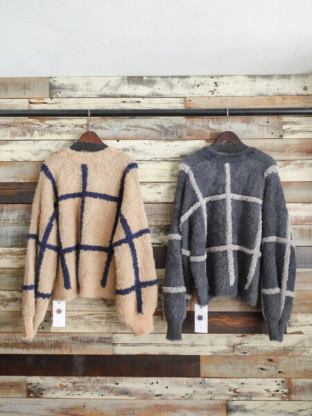 ボアラインシャギーニットカーディガン