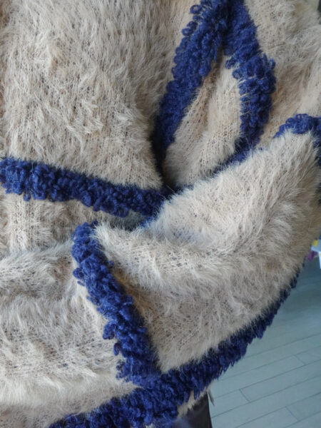 ボアラインシャギーニットカーディガン/アップ