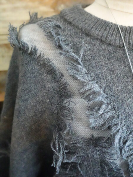 フリンジデザインドルマンニットプルオーバー/アップ