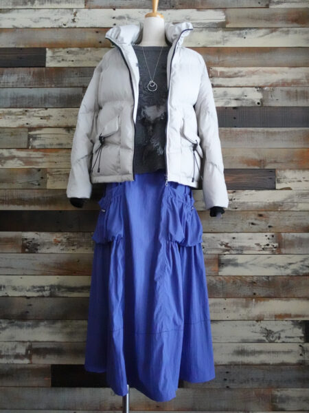 フリンジデザインドルマンニットプルオーバー/コーディネート