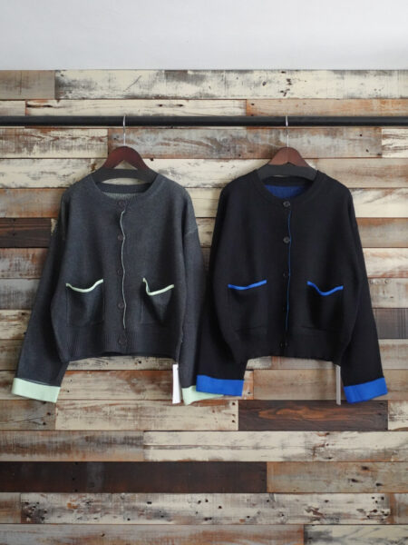 配色ニットカーディガン