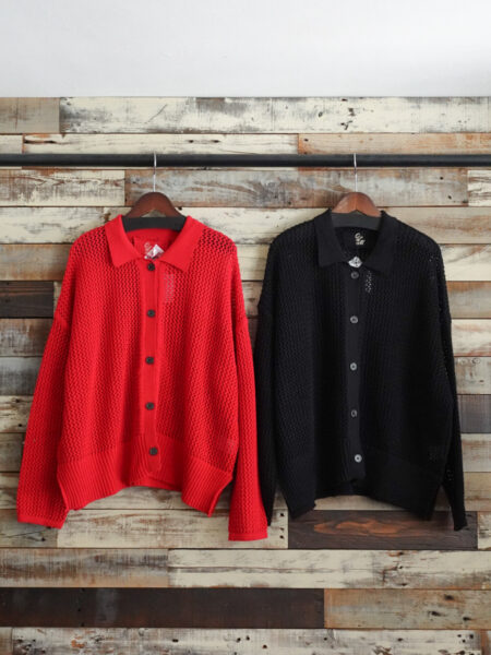 ポロカラーメッシュニットカーディガン／OSMOSIS (オズモーシス)