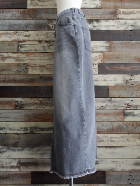 ストレッチロングデニムスカート/サイド