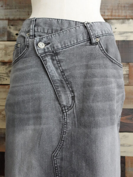 ストレッチロングデニムスカート/ウエストアップ