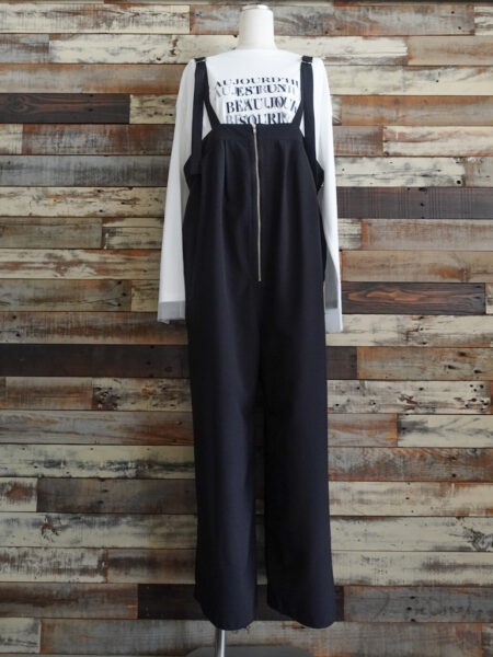 フロントZIPタックサロペット／コーディネート