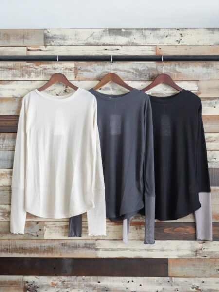 テレコシアーメッシュ袖切替プルオーバー