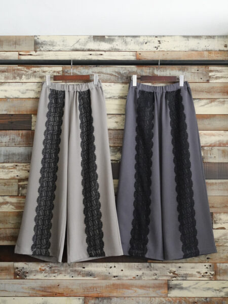 レースラインギャザーパンツ／OSMOSIS (オズモーシス)