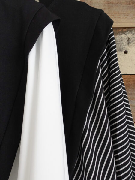 袖シフォン切替プルオーバー