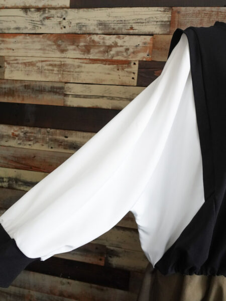 袖シフォン切替プルオーバー