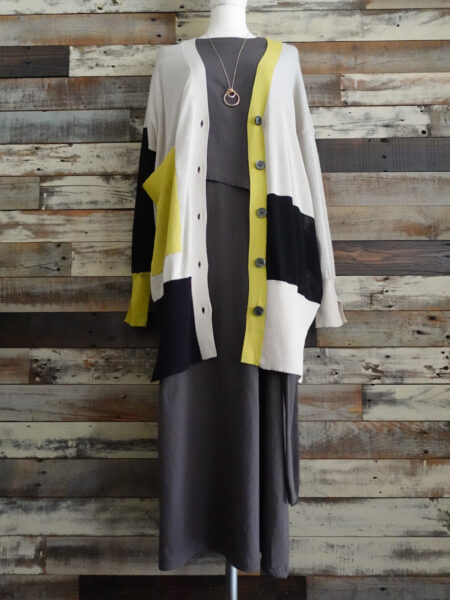 カラーブロックニットカーディガン／OSMOSIS(オズモーシス)／コーディネート