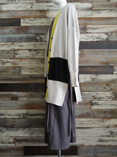 カラーブロックニットカーディガン／OSMOSIS(オズモーシス)／コーディネート