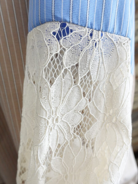 レース切替シャツブラウス／OSMOSIS(オズモーシス)