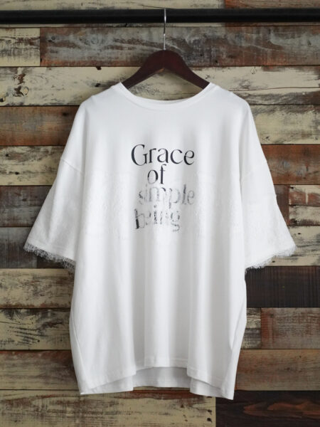 ロゴレースデザインTシャツ