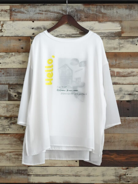 シアーフォントプリントTシャツ